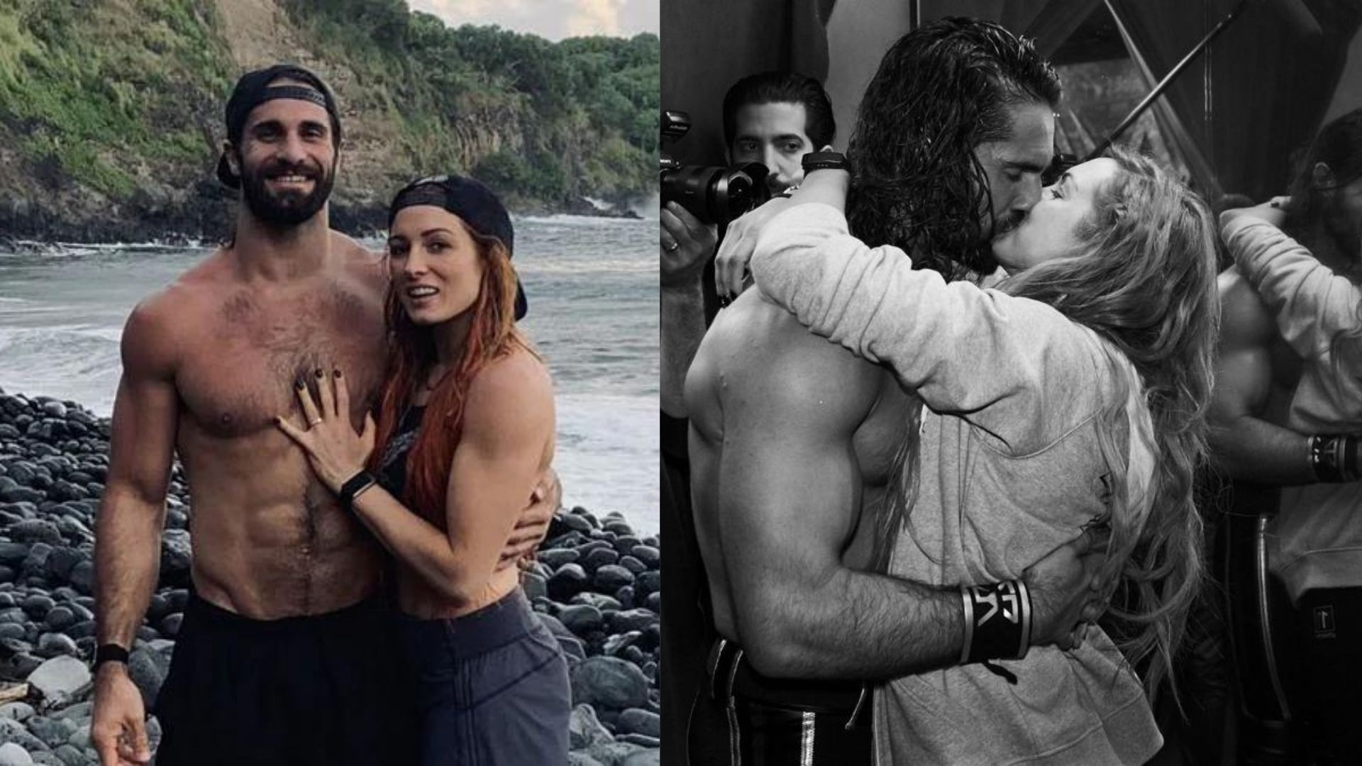 Seth Rollins and his wife Becky Lynch