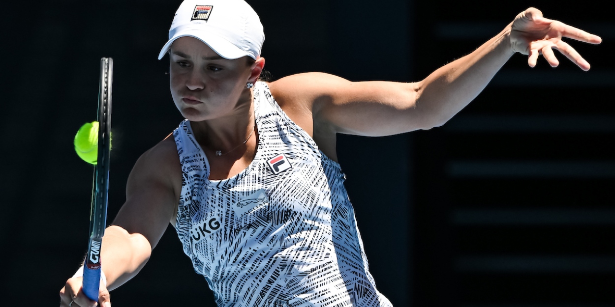 Ashleigh Barty in action at the Australian Open 2022