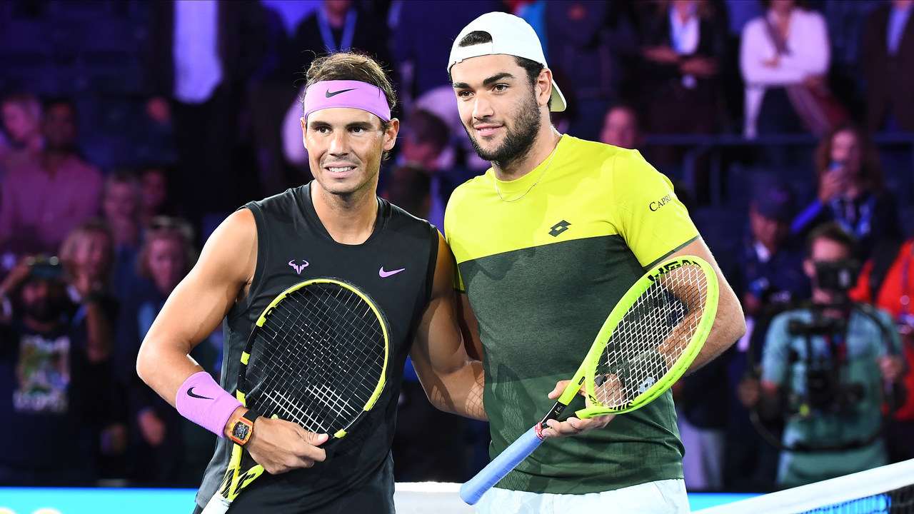 September 6, 2019 - Rafael Nadal and Matteo Berrettini pose ahead of their semifinal match at the 2019 US Open. (Photo by Garrett Ellwood/USTA)