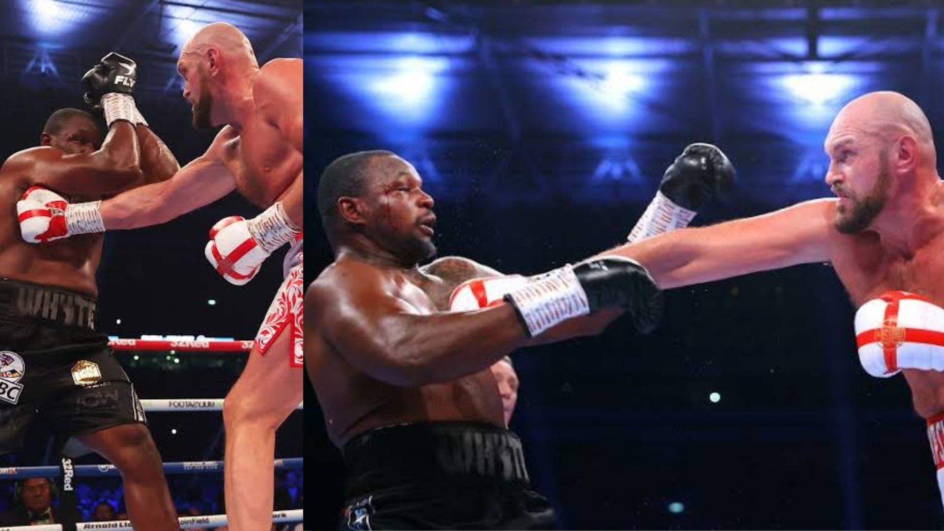 Tyson Fury punches Dillian Whyte
