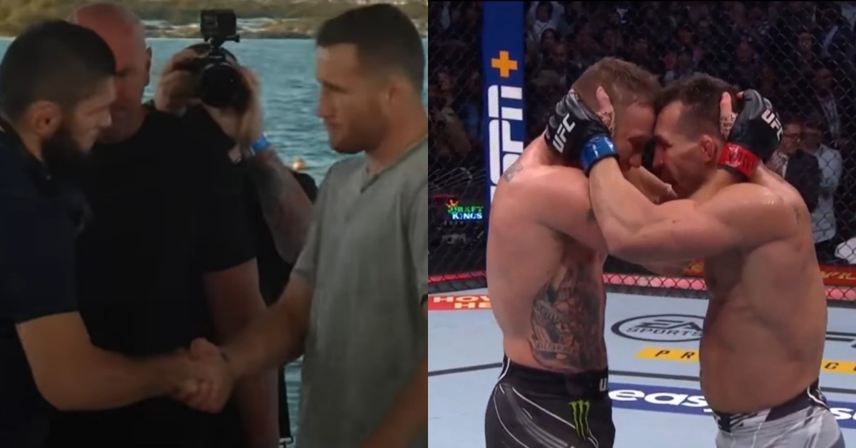 Justin Gaethje showing respect to his opponents.